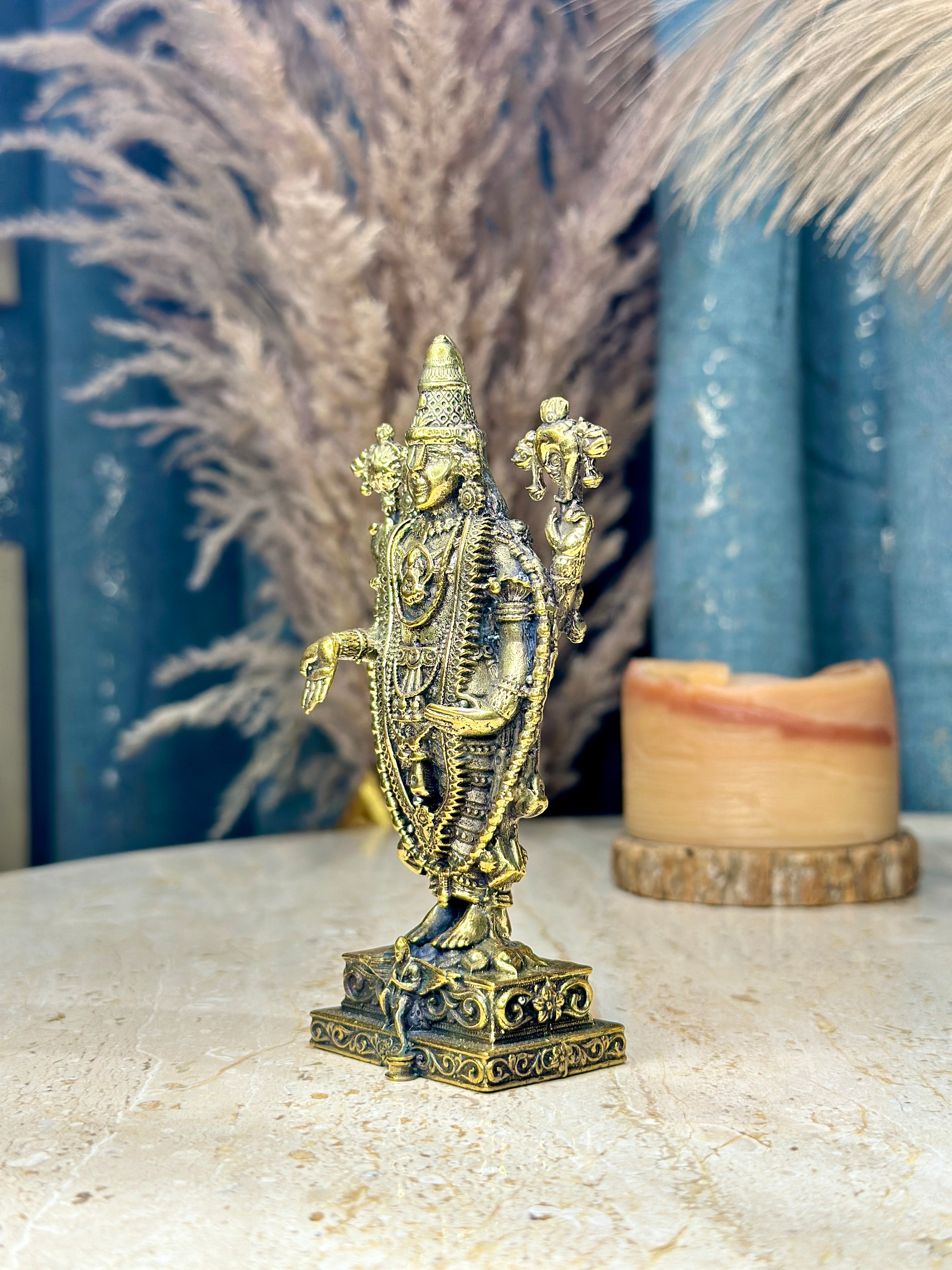 Tirupati Balaji Murti | 4.75 inch | Standing on Garuda Base